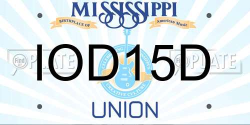 IOD15D Mississippi License Plate