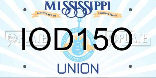 IOD15O Mississippi License Plate