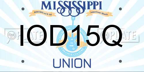 IOD15Q Mississippi License Plate