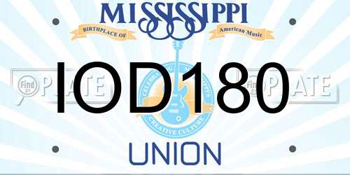 IOD180 Mississippi License Plate
