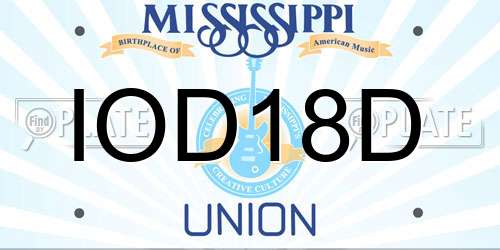 IOD18D Mississippi License Plate