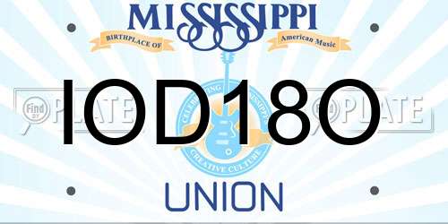 IOD18O Mississippi License Plate