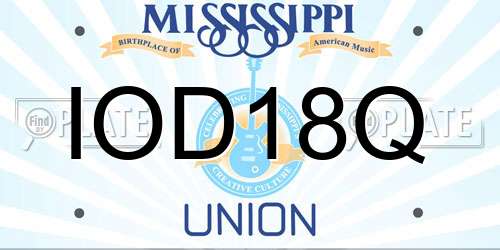 IOD18Q Mississippi License Plate