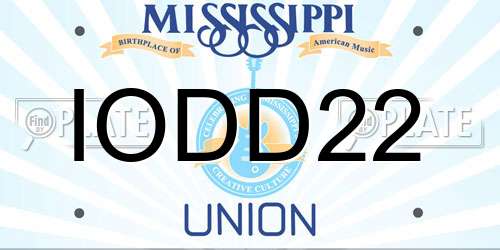 IODD22 Mississippi License Plate