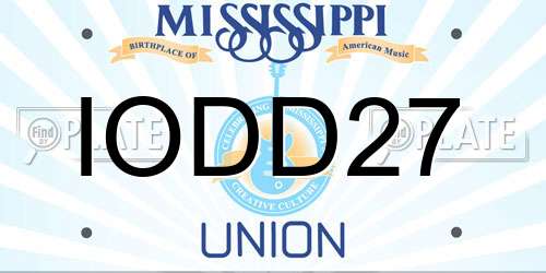 IODD27 Mississippi License Plate