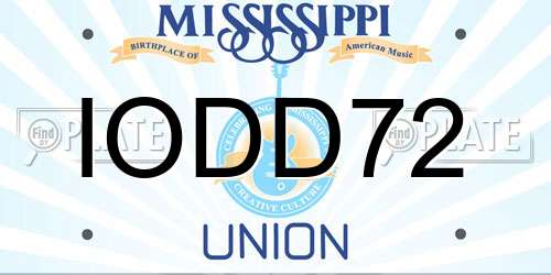 IODD72 Mississippi License Plate