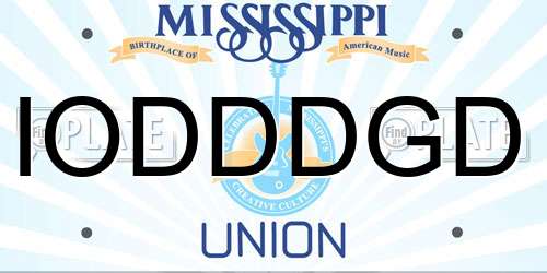 IODDDGD Mississippi License Plate