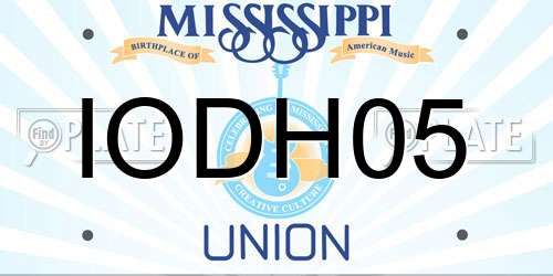 IODH05 Mississippi License Plate