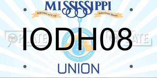 IODH08 Mississippi License Plate