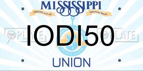 IODI50 Mississippi License Plate