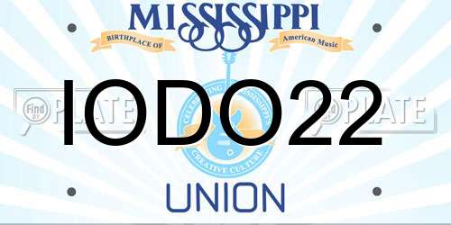 IODO22 Mississippi License Plate