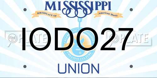 IODO27 Mississippi License Plate