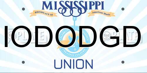 IODODGD Mississippi License Plate