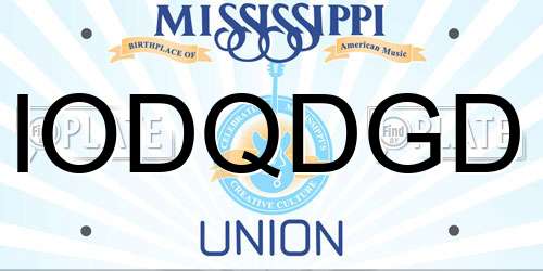 IODQDGD Mississippi License Plate
