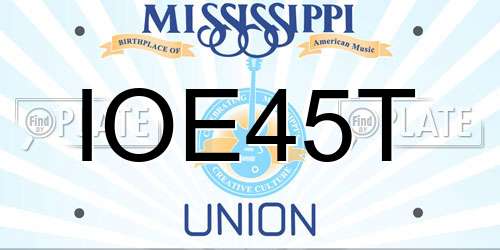IOE45T Mississippi License Plate