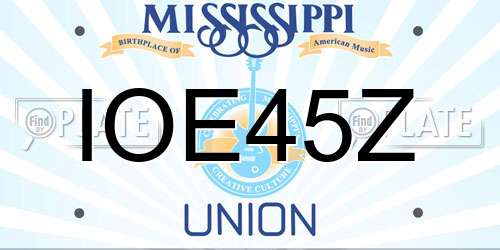 IOE45Z Mississippi License Plate