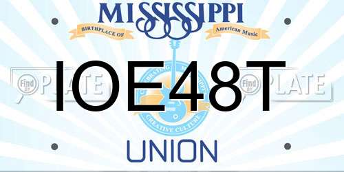 IOE48T Mississippi License Plate