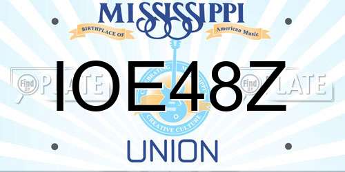 IOE48Z Mississippi License Plate
