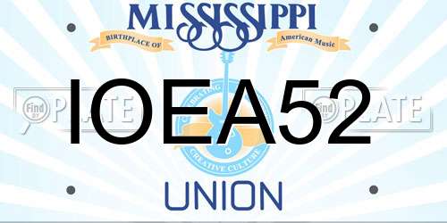 IOEA52 Mississippi License Plate