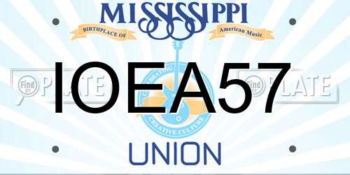 IOEA57 Mississippi License Plate