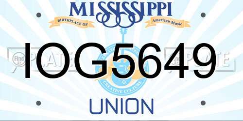 IOG5649 Mississippi License Plate