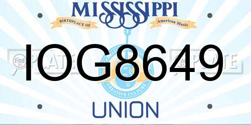 IOG8649 Mississippi License Plate
