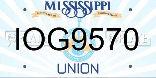 IOG9570 Mississippi License Plate
