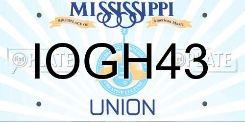 IOGH43 Mississippi License Plate