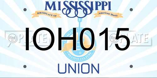 IOH015 Mississippi License Plate