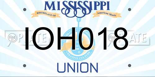 IOH018 Mississippi License Plate