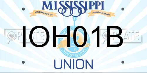 IOH01B Mississippi License Plate