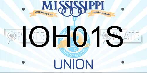 IOH01S Mississippi License Plate