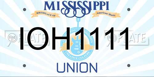 IOH1111 Mississippi License Plate
