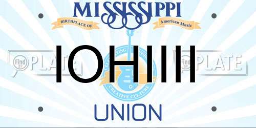IOHIIII Mississippi License Plate