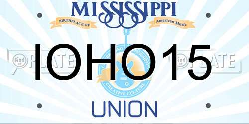 IOHO15 Mississippi License Plate