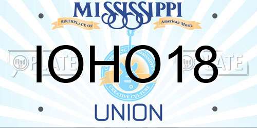 IOHO18 Mississippi License Plate