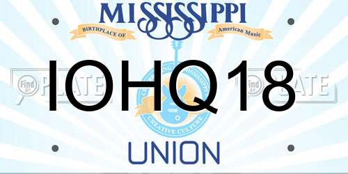 IOHQ18 Mississippi License Plate