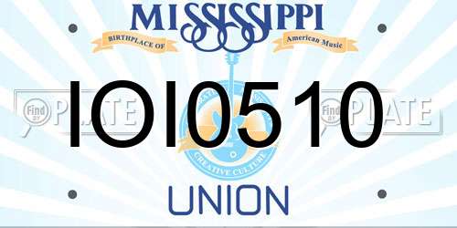 IOI0510 Mississippi License Plate
