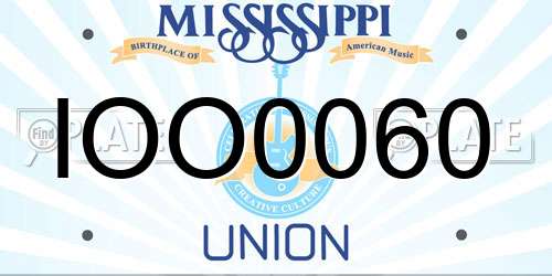 IOO0060 Mississippi License Plate
