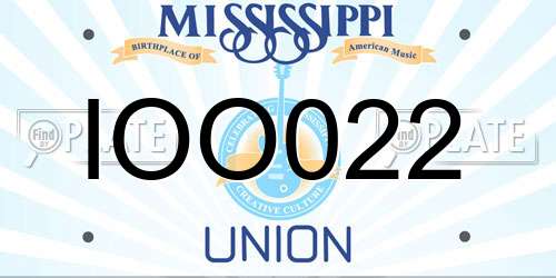 IOO022 Mississippi License Plate