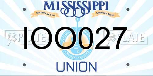 IOO027 Mississippi License Plate