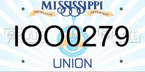 IOO0279 Mississippi License Plate