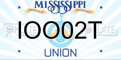 IOO02T Mississippi License Plate