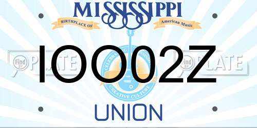 IOO02Z Mississippi License Plate