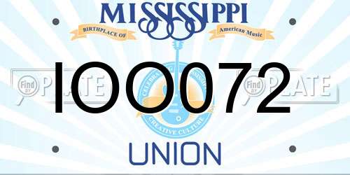 IOO072 Mississippi License Plate