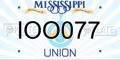 IOO077 Mississippi License Plate