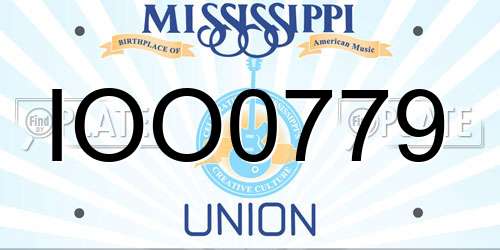 IOO0779 Mississippi License Plate