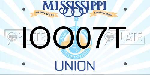 IOO07T Mississippi License Plate