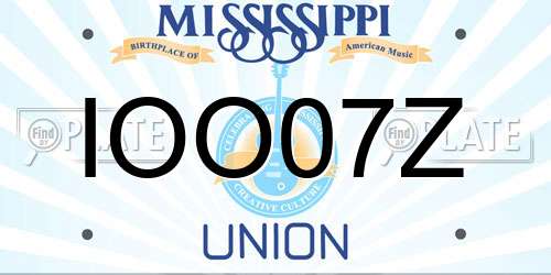 IOO07Z Mississippi License Plate