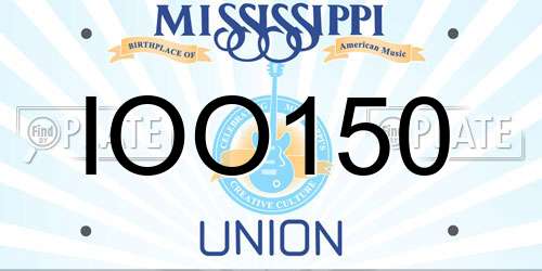 IOO150 Mississippi License Plate
